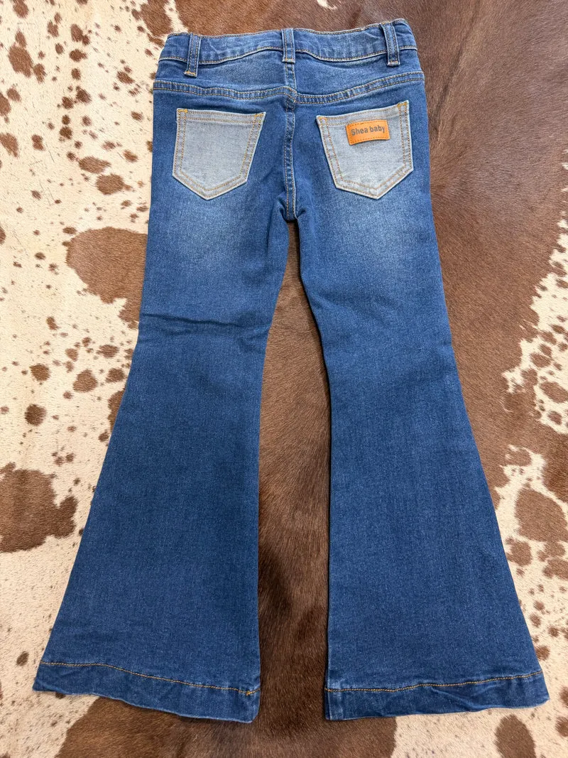 Girls Flare 2-Toned Jeans