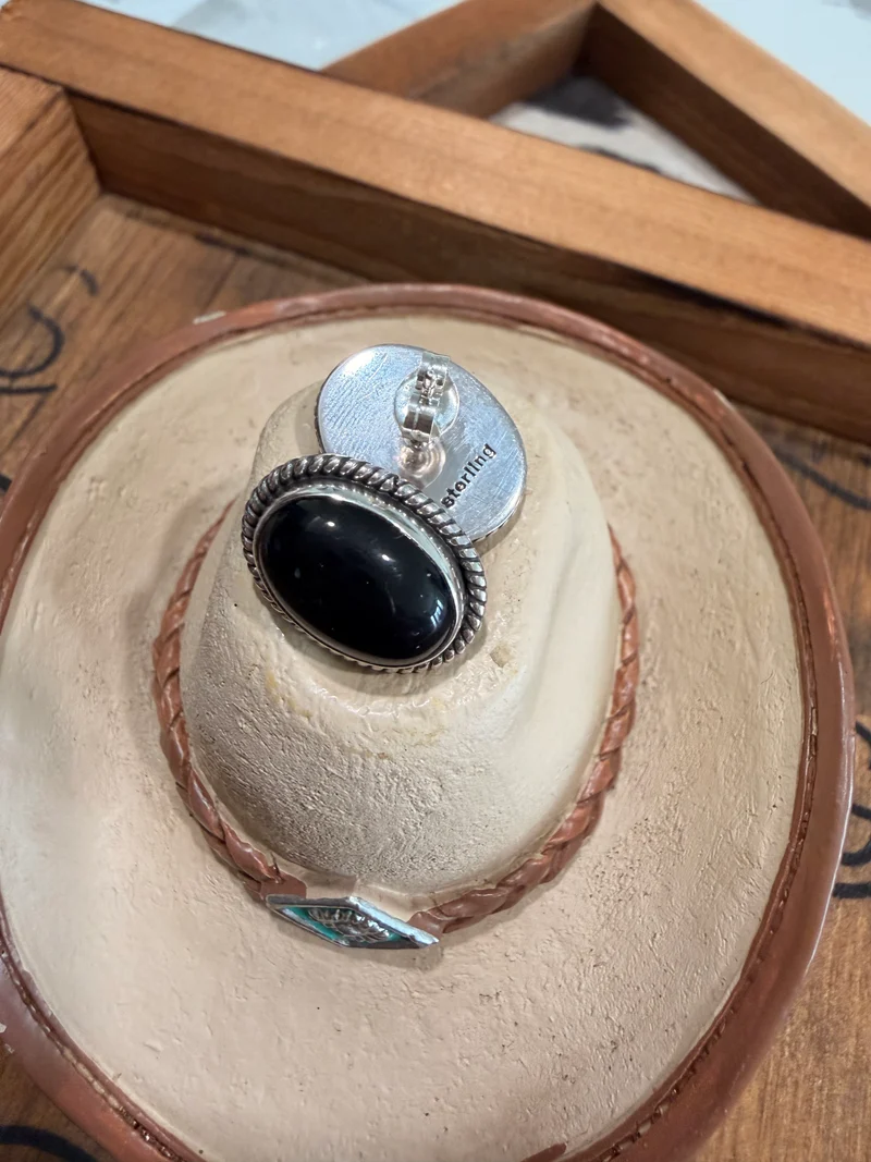 Black Onyx Oval Earrings