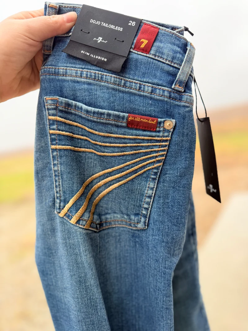 7FAM TAN STITCH DOJOS - 34” inseam (1ZT)