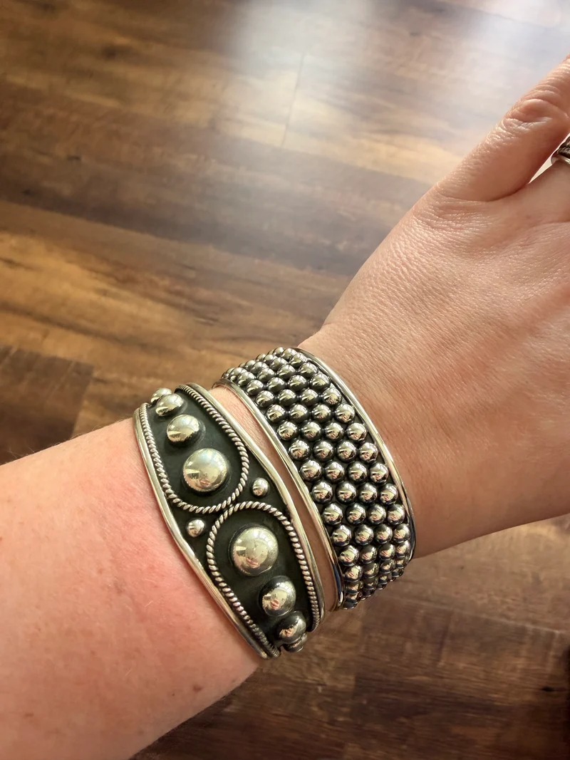 Sterling Silver Multi Balls Cuff Bracelets