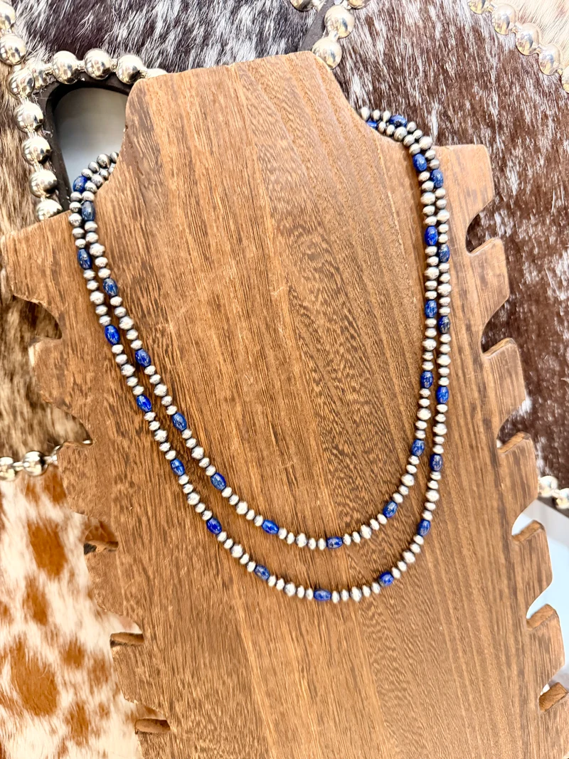 Blue Lapis / Pearl Necklace