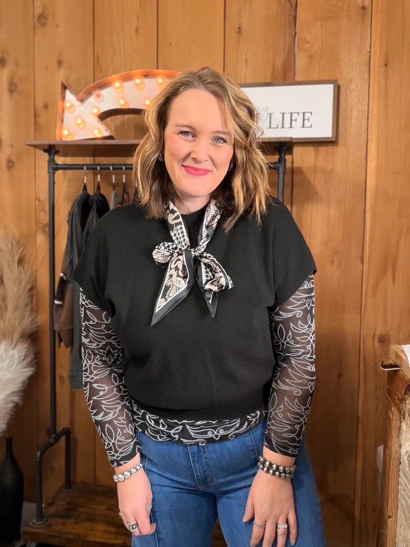 Boot Stitch Mesh Top