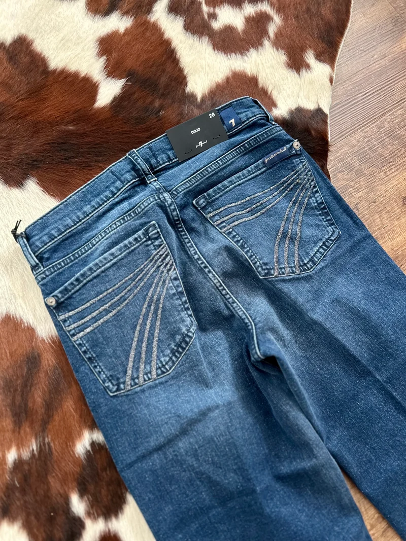 7FAM SILVER SPARKLE STITCH DOJOS - 34” inseam