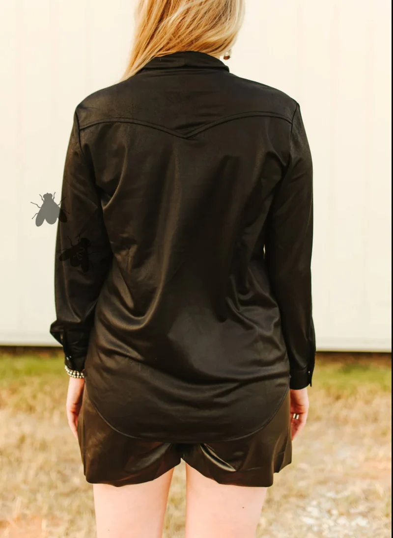Midnight Leather Outlaw Bow Top