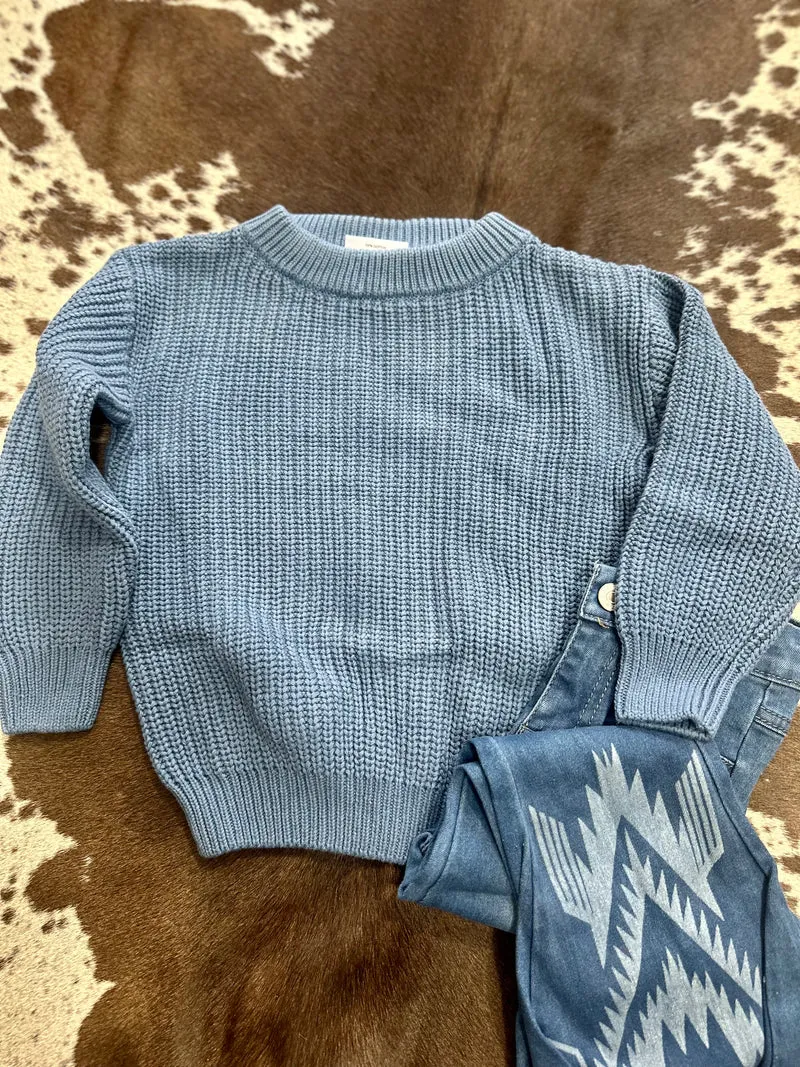 Girls Steel Blue Sweater