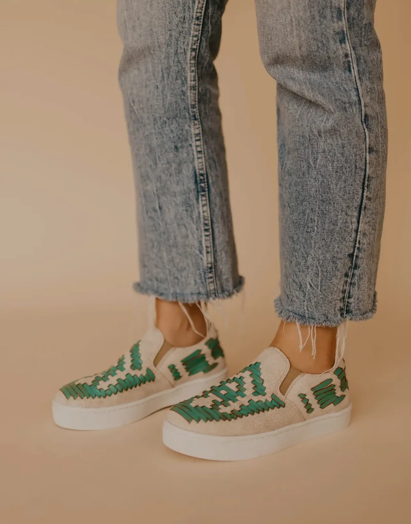 Turquoise Stitched Shoes