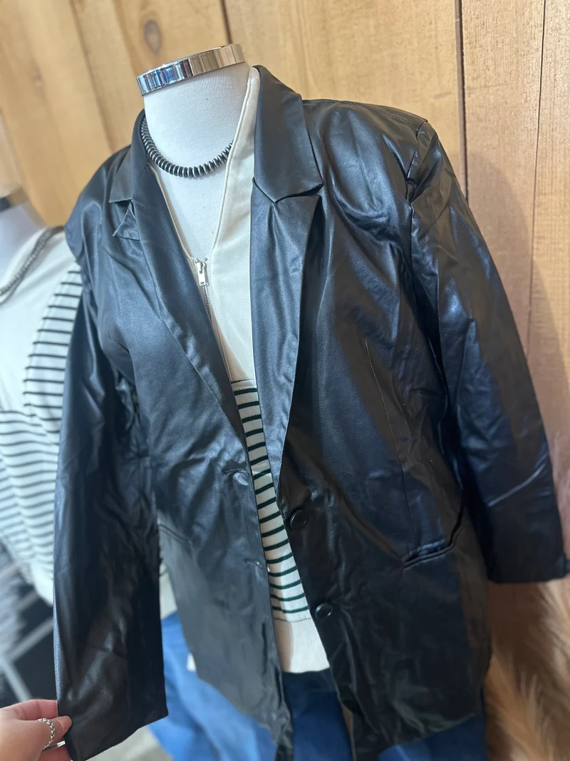 Black Pleather Blazer
