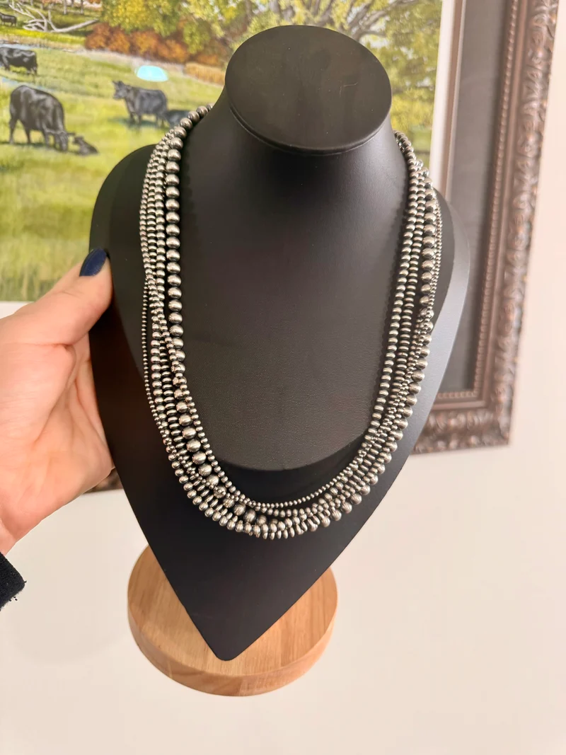 20” 5 Strand Sterling Silver Pearl Necklace
