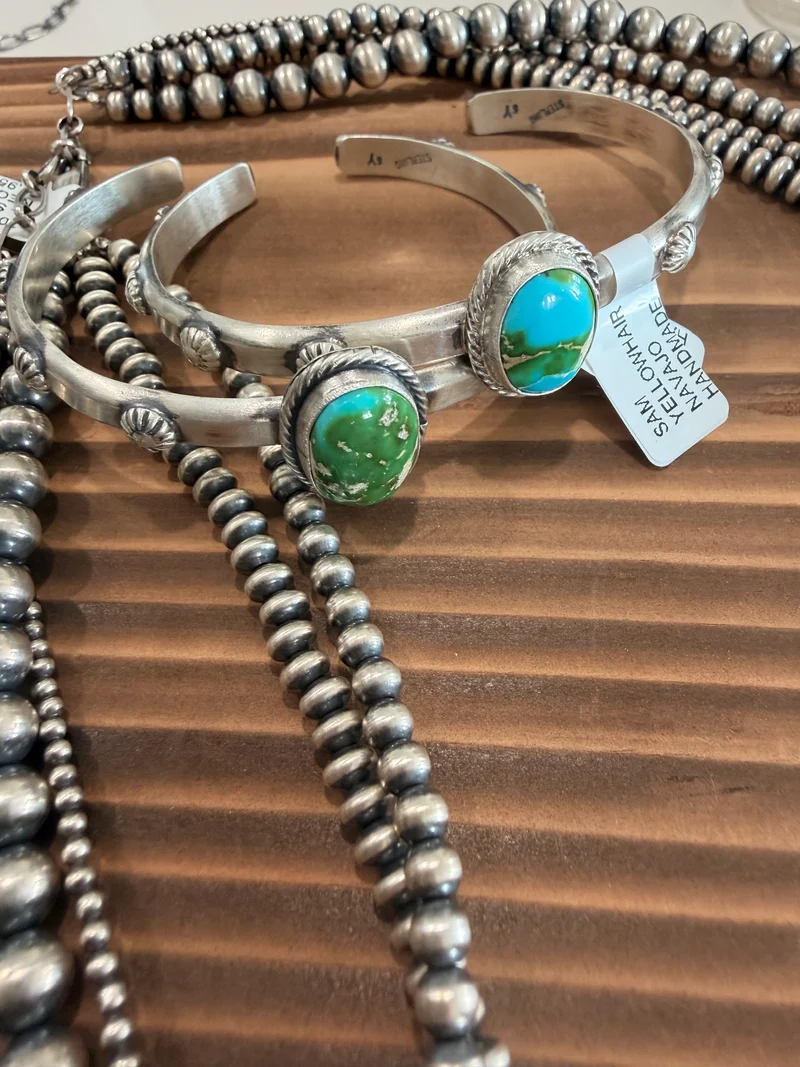 Sam Yellowhair Sonoran Gold Single Stone Cuff