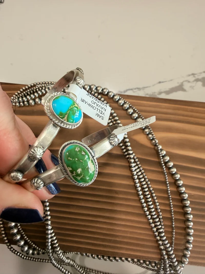 Sam Yellowhair Sonoran Gold Single Stone Cuff