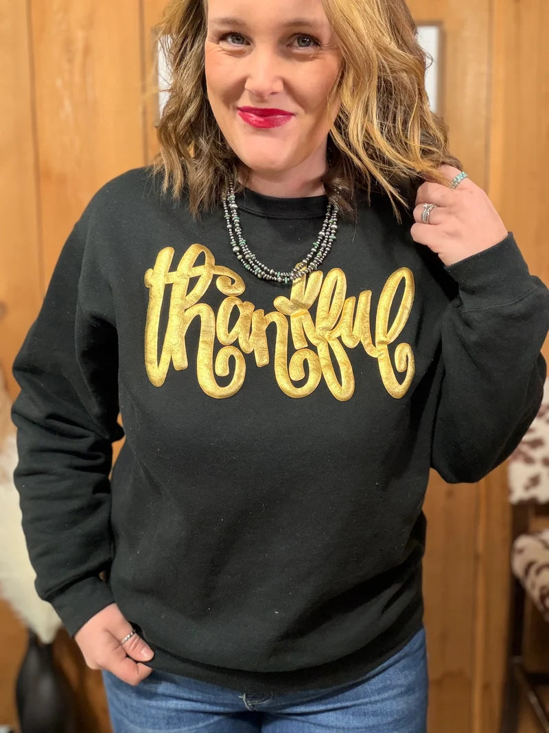 Thankful Crewneck *black