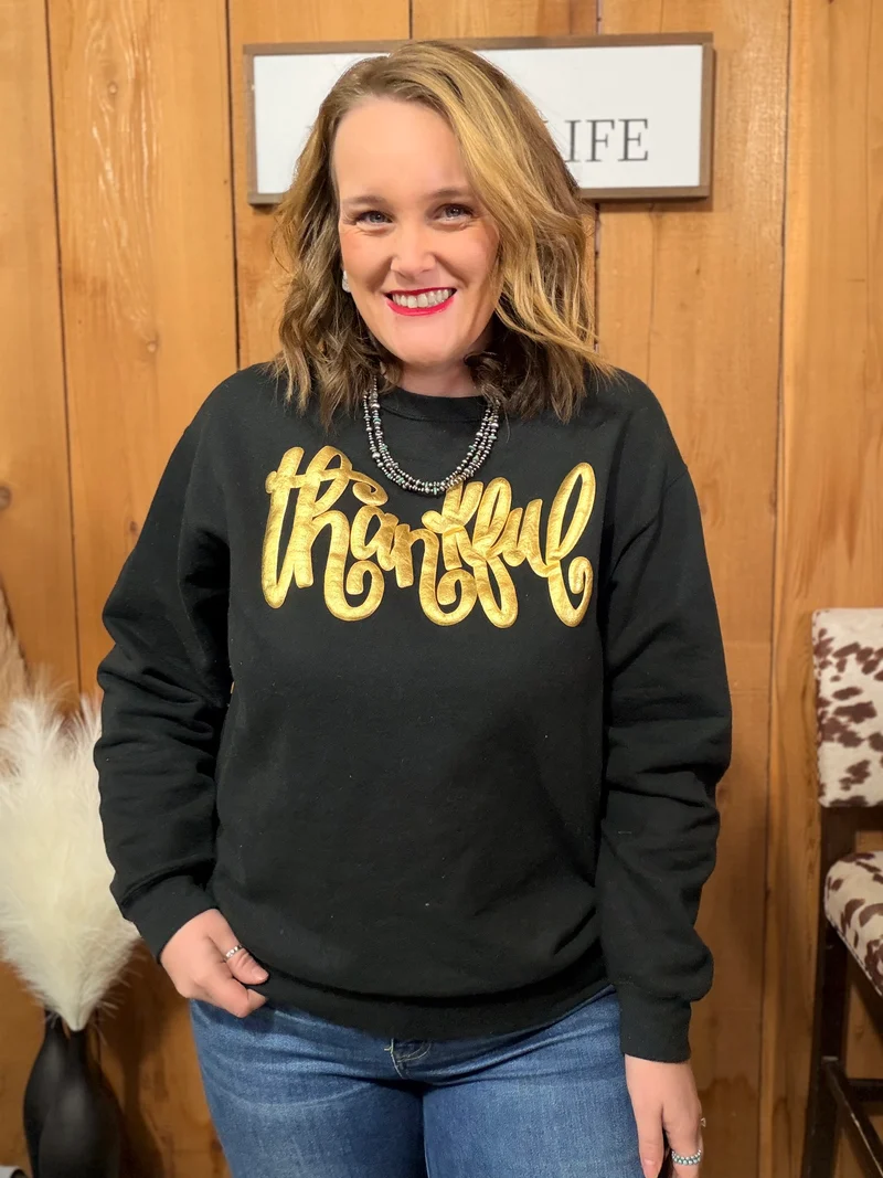 Thankful Crewneck *black