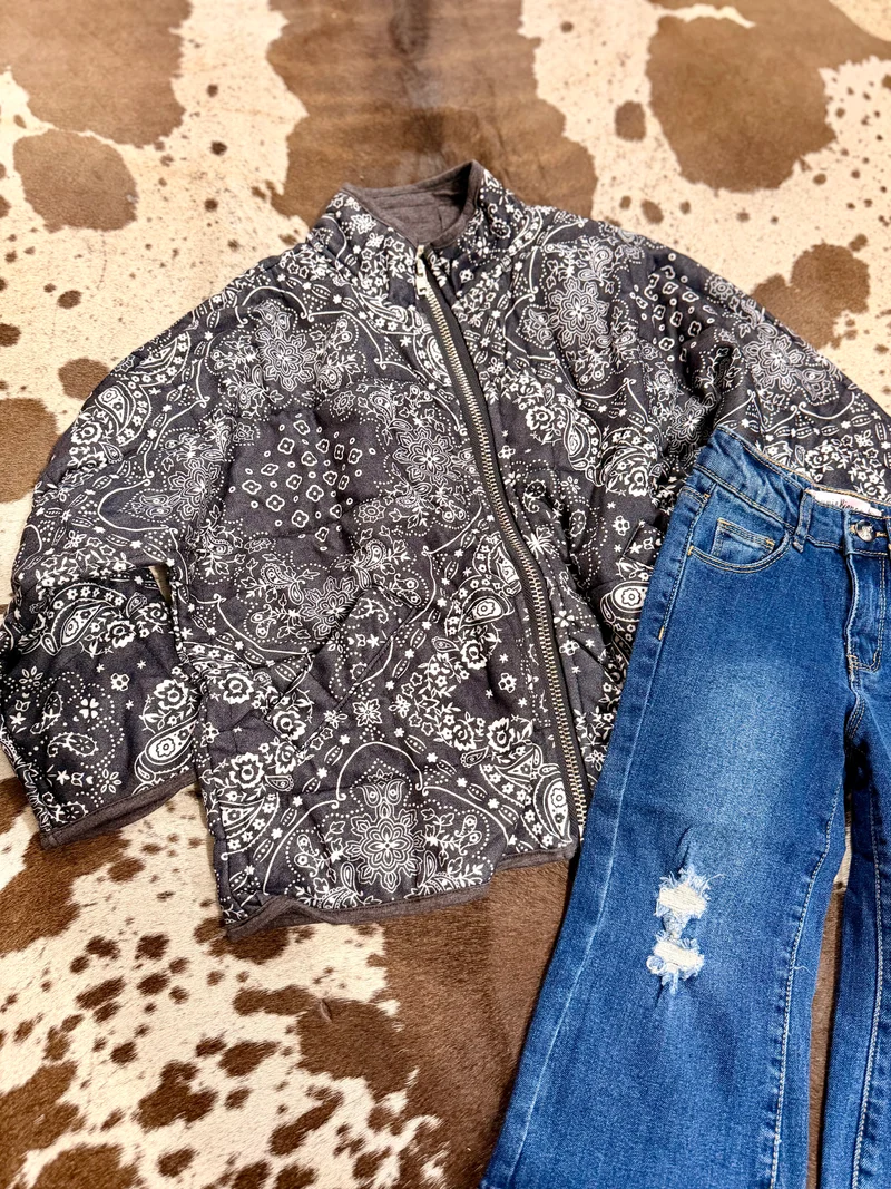 Girls Paisley Quilted Jacket