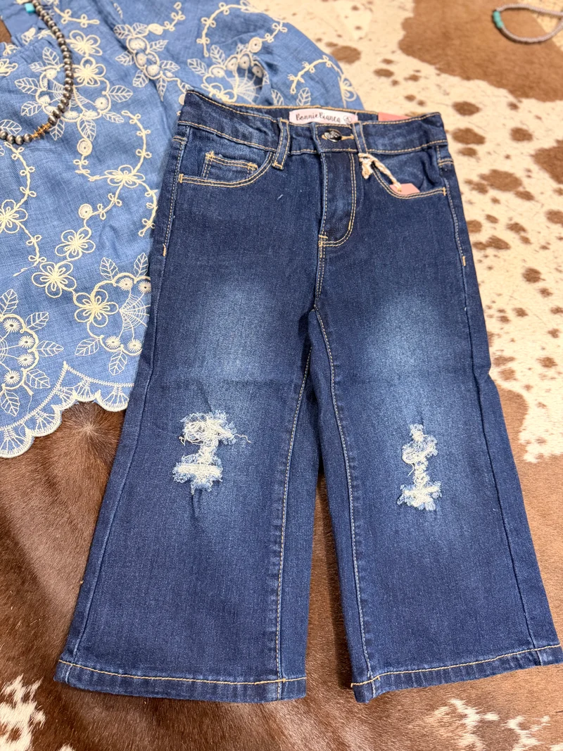 Girl Dark Distressed Jeans