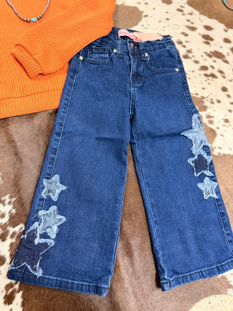 Girls Star Detail Jeans