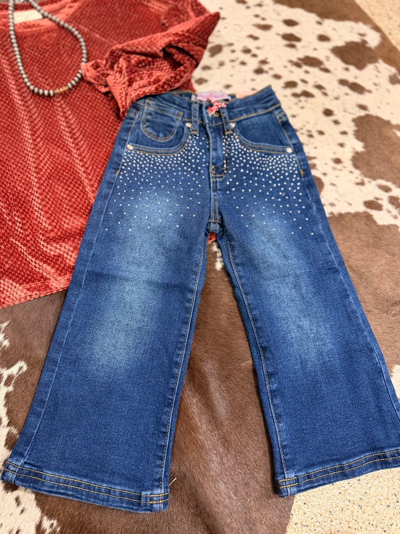 Girls Rhinestone Detail Jeans