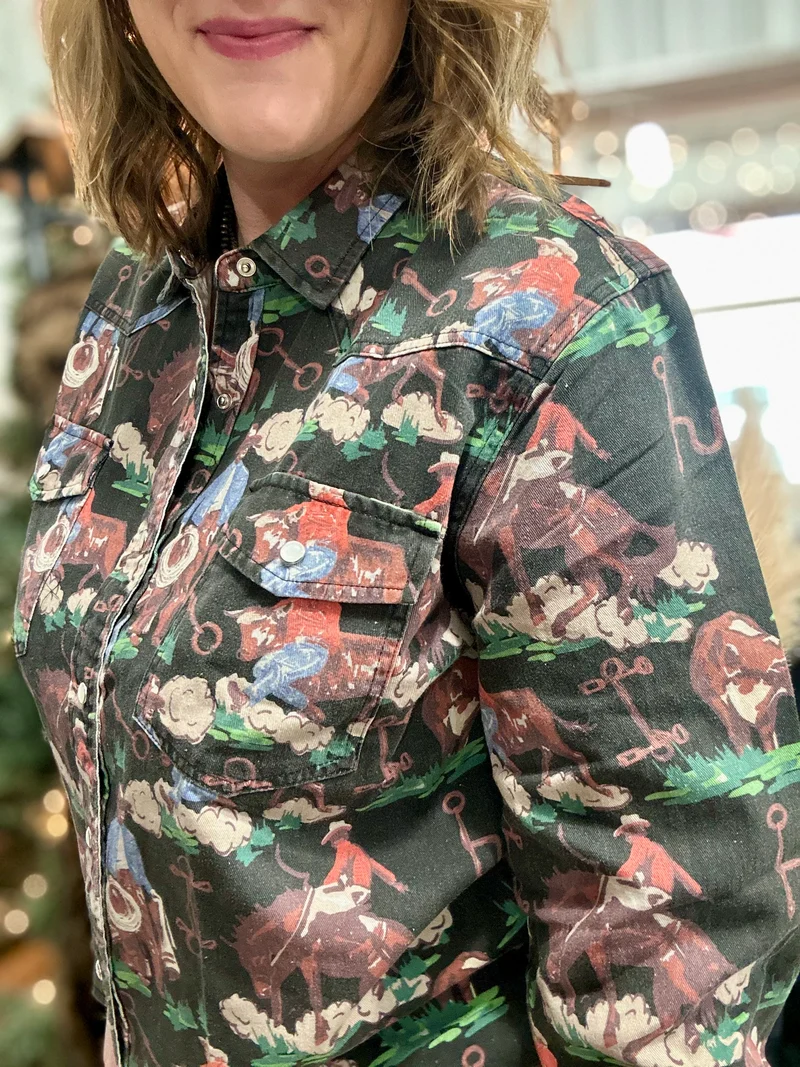 Brushy Pop Button Up / Shacket