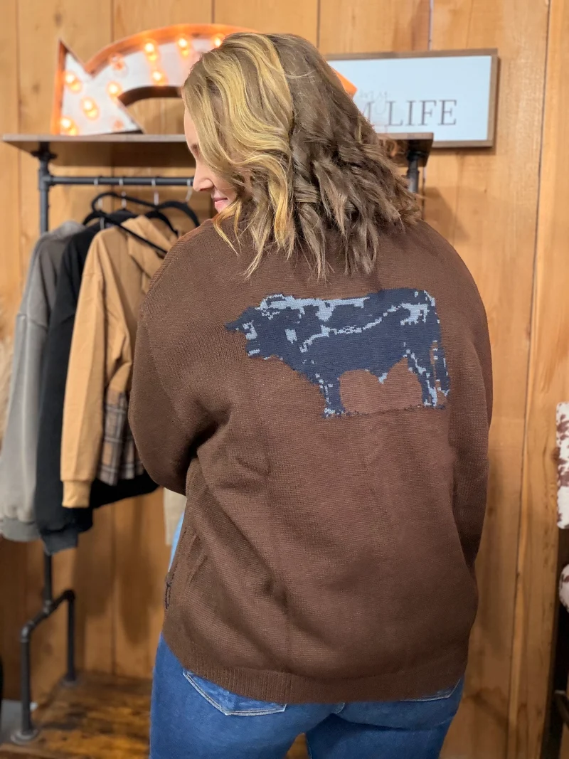 Cattle Babe Cardigan *Angus