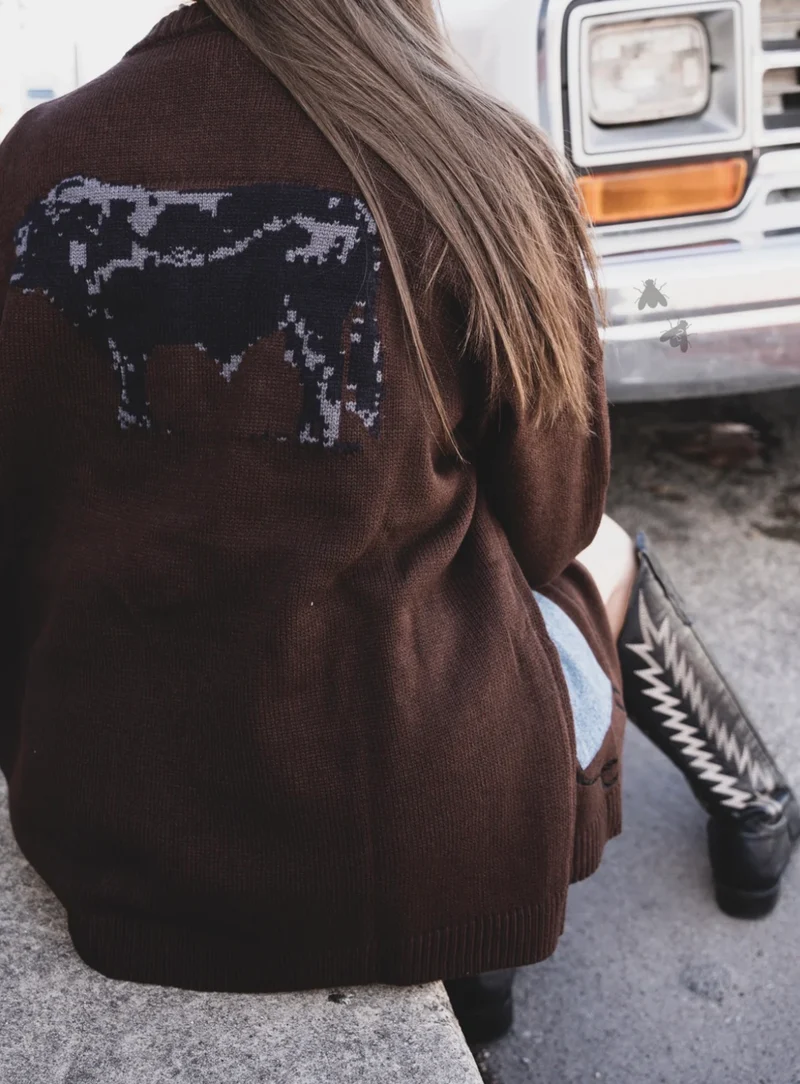 Cattle Babe Cardigan *Angus