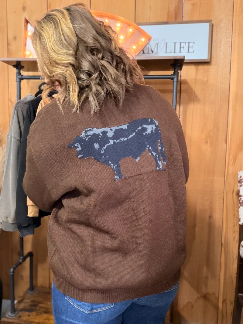 Cattle Babe Cardigan *Angus