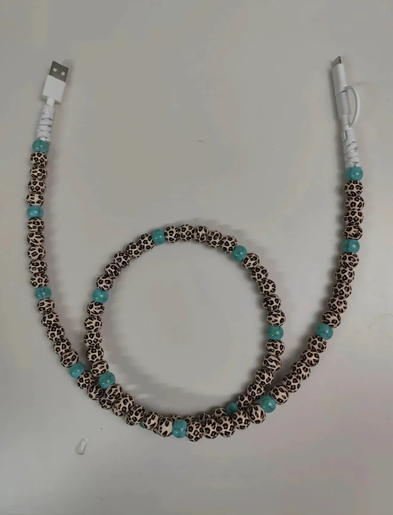 Leopard / Turquoise Bead Charger