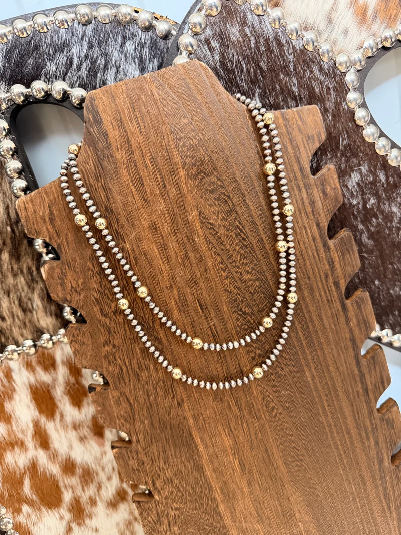 Mixed Metals Pearl Necklaces