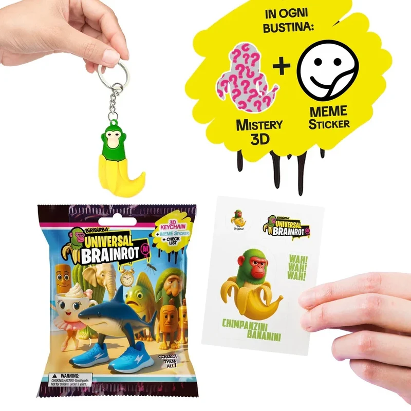 Universal Brainrot - Action Figure portachiavi 3D Da Collezione