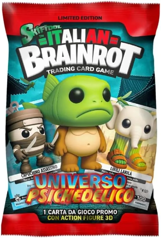 Skifidol Italian Brainrot - Bustina a Sorpresa con Portachiave + 1 Carta da Gioco