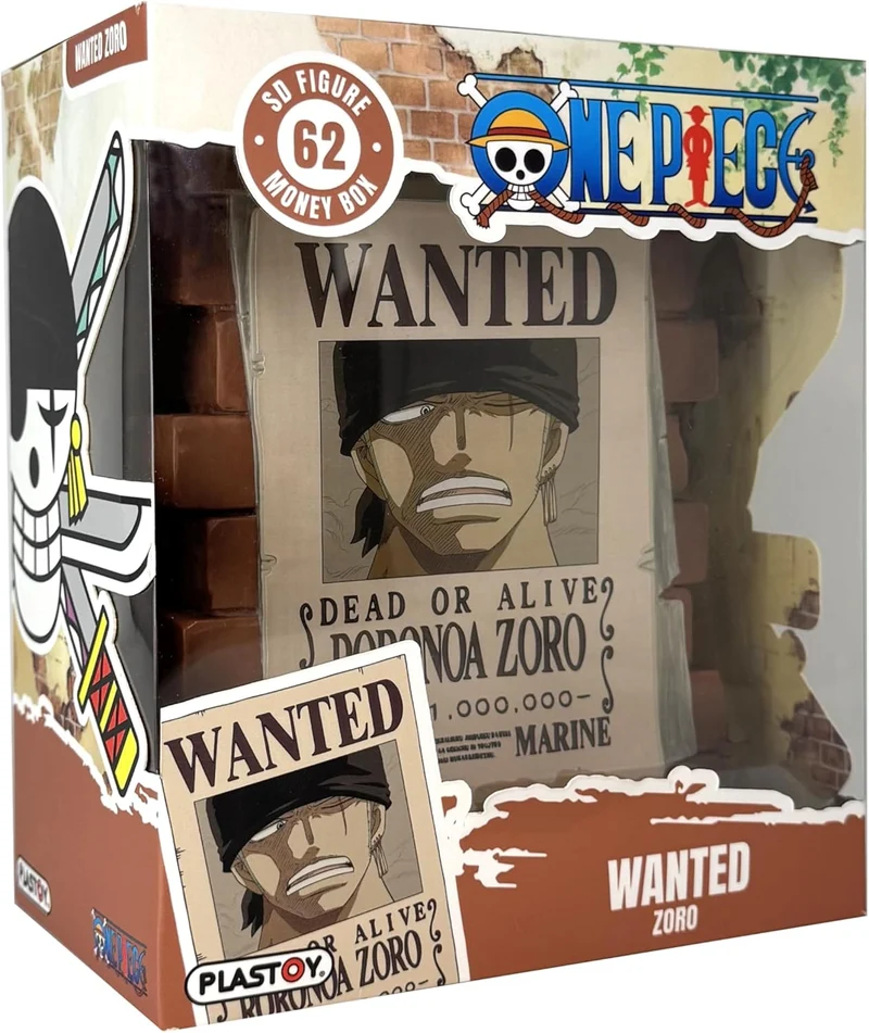 One Piece : Poster Wanted Zoro-Plastoy - Salvadanaio