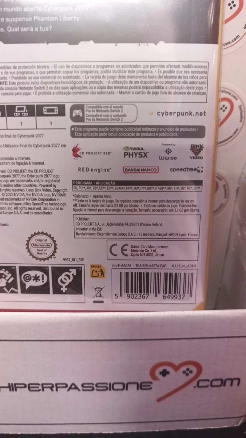 Cyberpunk 2077 Ultimate Edition Nintendo Switch 2 Edizione Europea