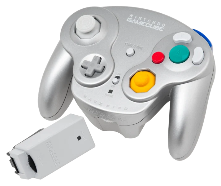 Nintendo GameCube Platinum Silver Wavebird Controller