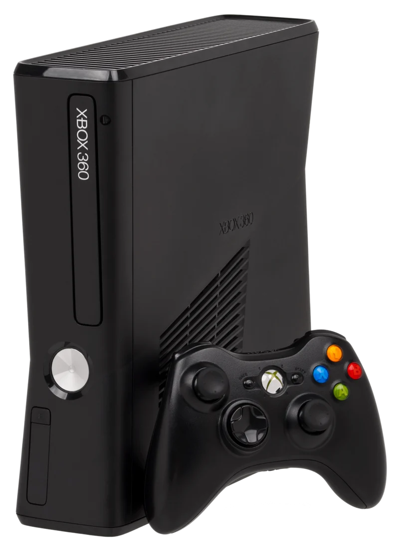 Microsoft Xbox 360 Slim S Black Console Bundle