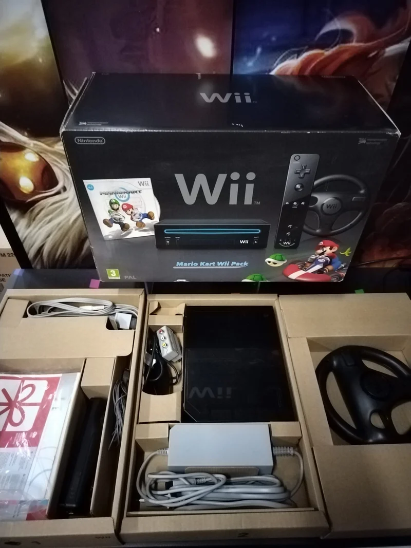 Nintendo Wii - Console Mario Kart Pack, Nera (Black)(usato garantito)(manca il gioco)
