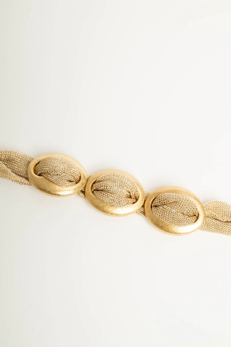 Bracciale in tessuto dorato con ovali