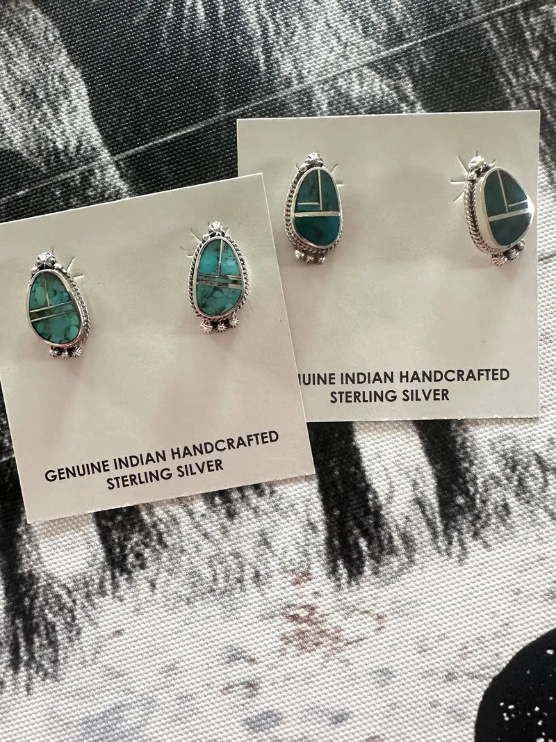 Kingman Inlay Stone Earrings