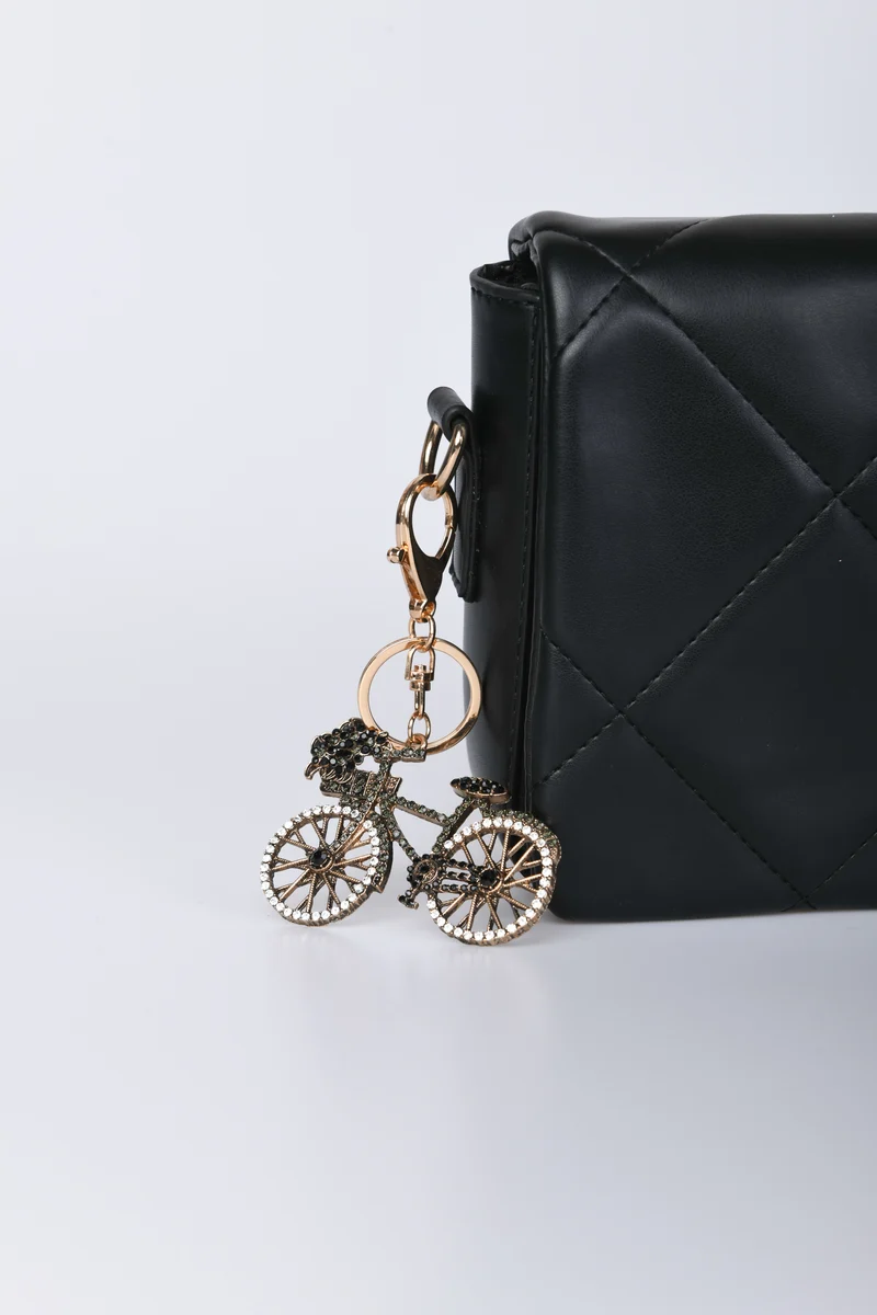 Portachiavi con bicicletta in strass