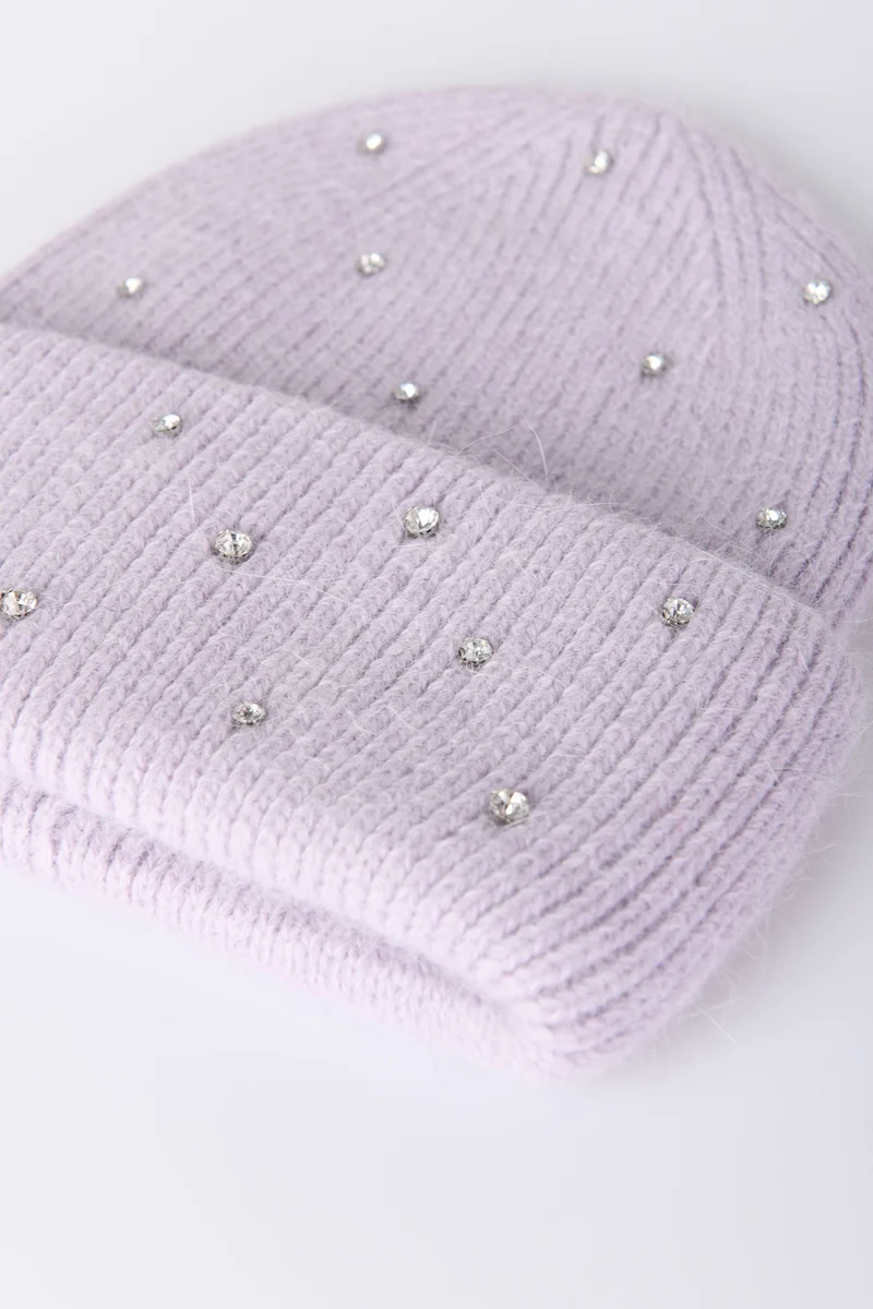 Berretto misto lana con strass