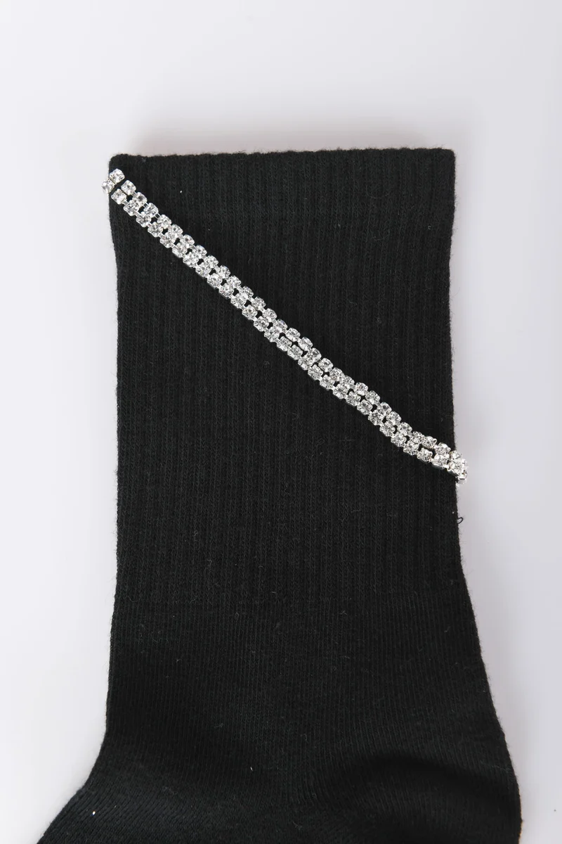 Calzini con decorazione in strass