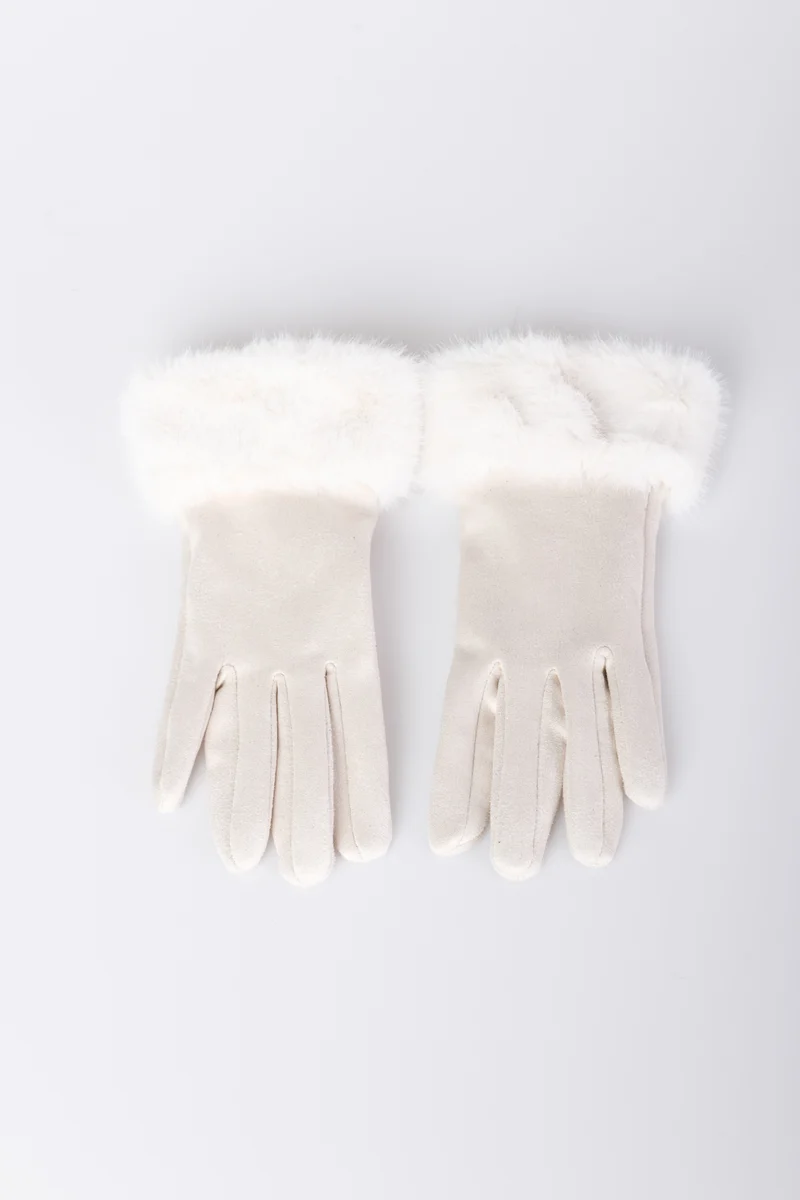 Guanti con polsini in faux fur
