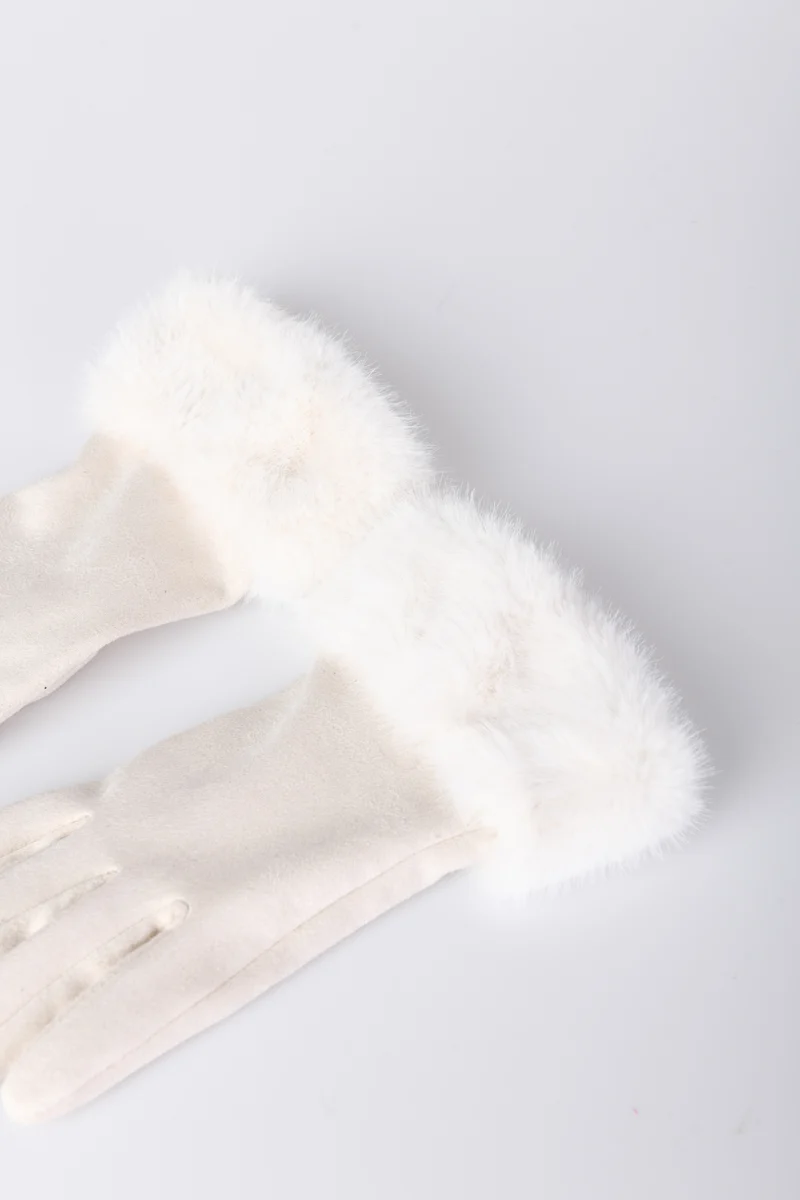 Guanti con polsini in faux fur