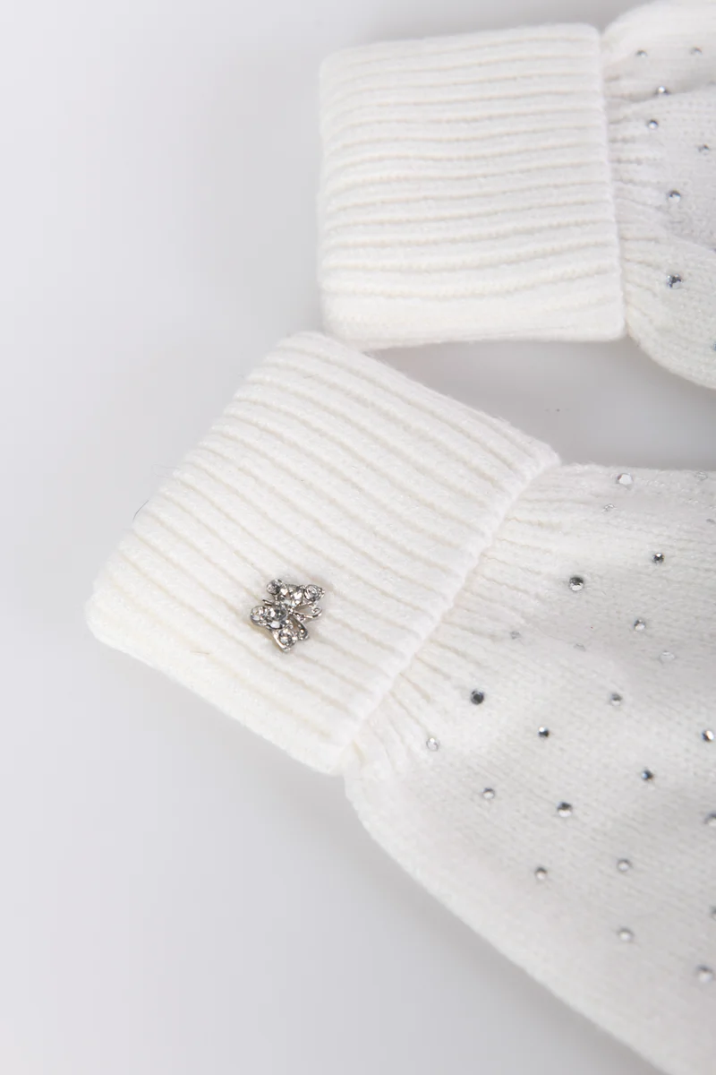 Guanti muffole con strass
