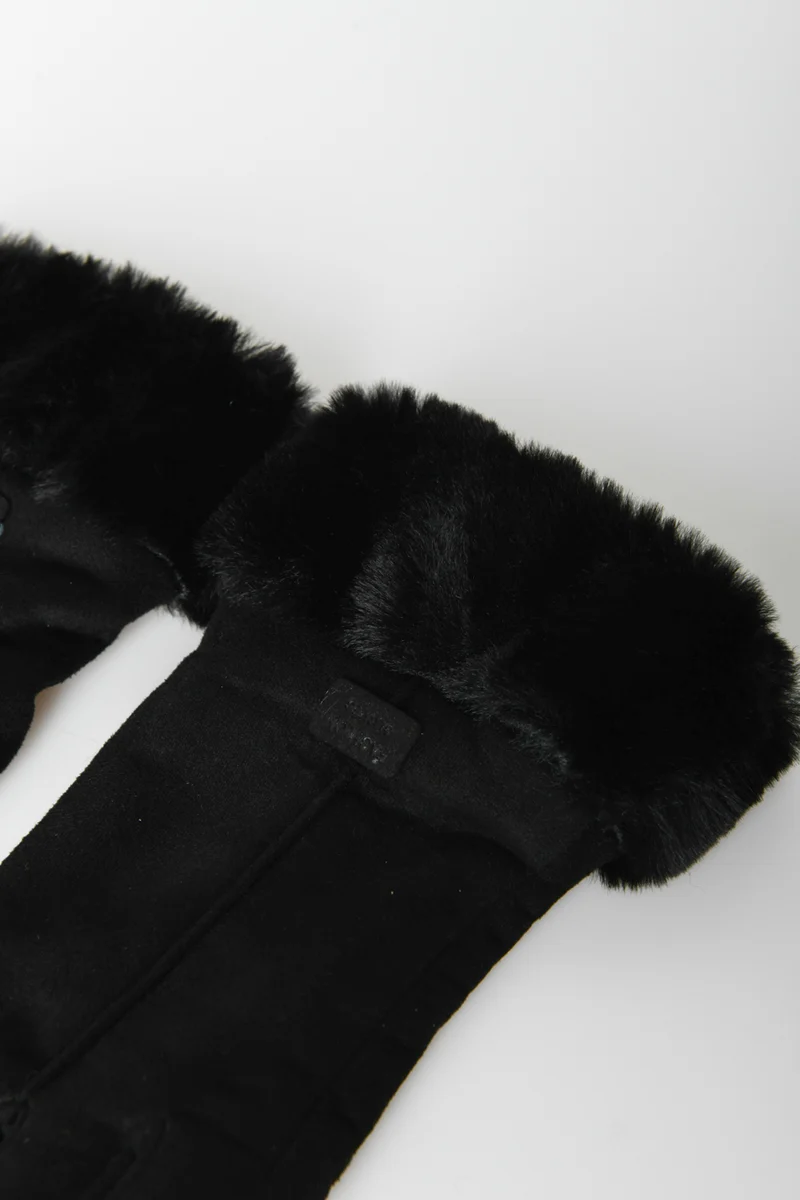 Guanti con bordo in faux fur
