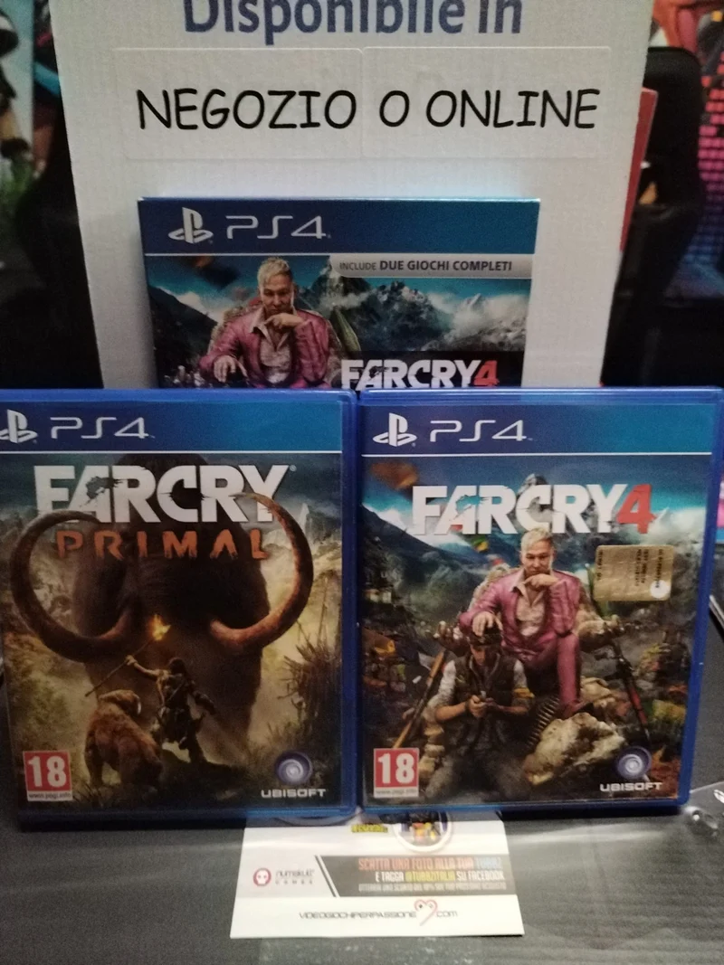 FARCRY 4 + FARCRY PRIMAL PS4 DUBLE PACK (versione italiana) (usato garantito)
