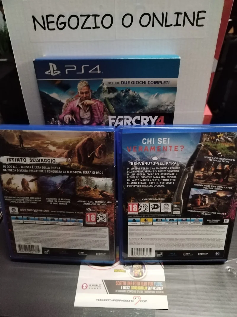 FARCRY 4 + FARCRY PRIMAL PS4 DUBLE PACK (versione italiana) (usato garantito)
