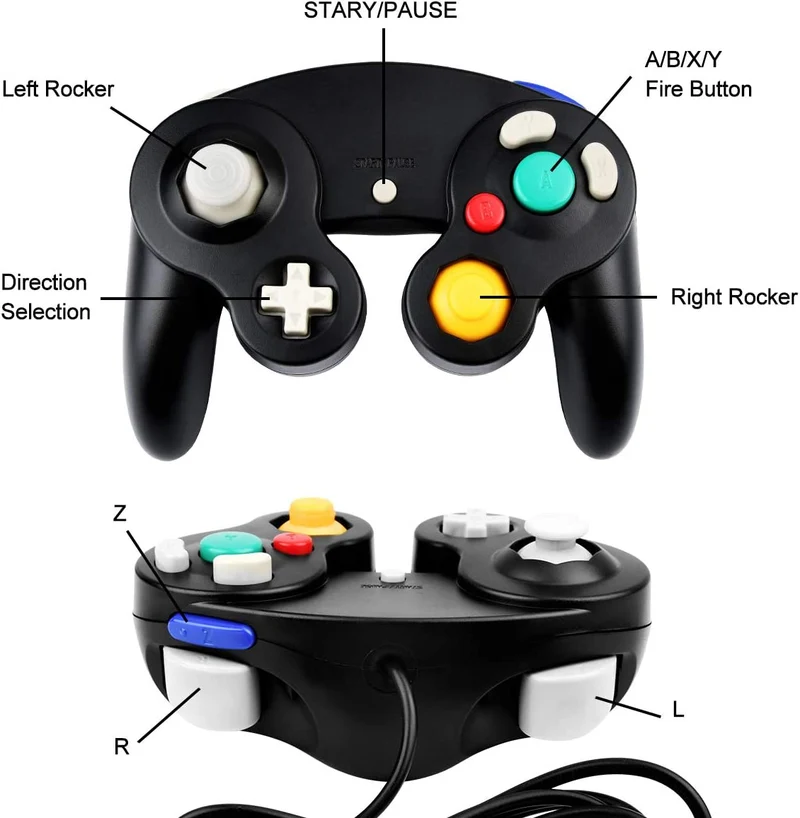 Teknogame -Gamecube -WII-Controller Black