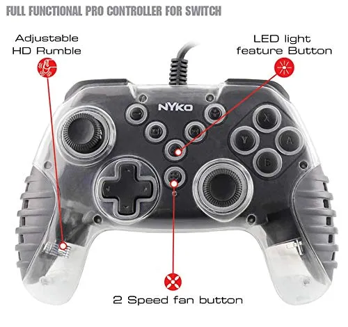 Nyko Air Glow LED Fan-Cooled Wired Controller for Nintendo Switch