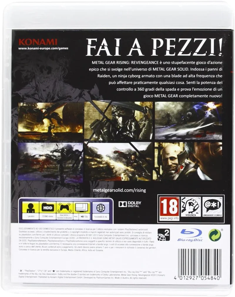 METAL GEAR RISING REVENGEANCE PLAYSTATION 3 EDIZIONE ITALIANA