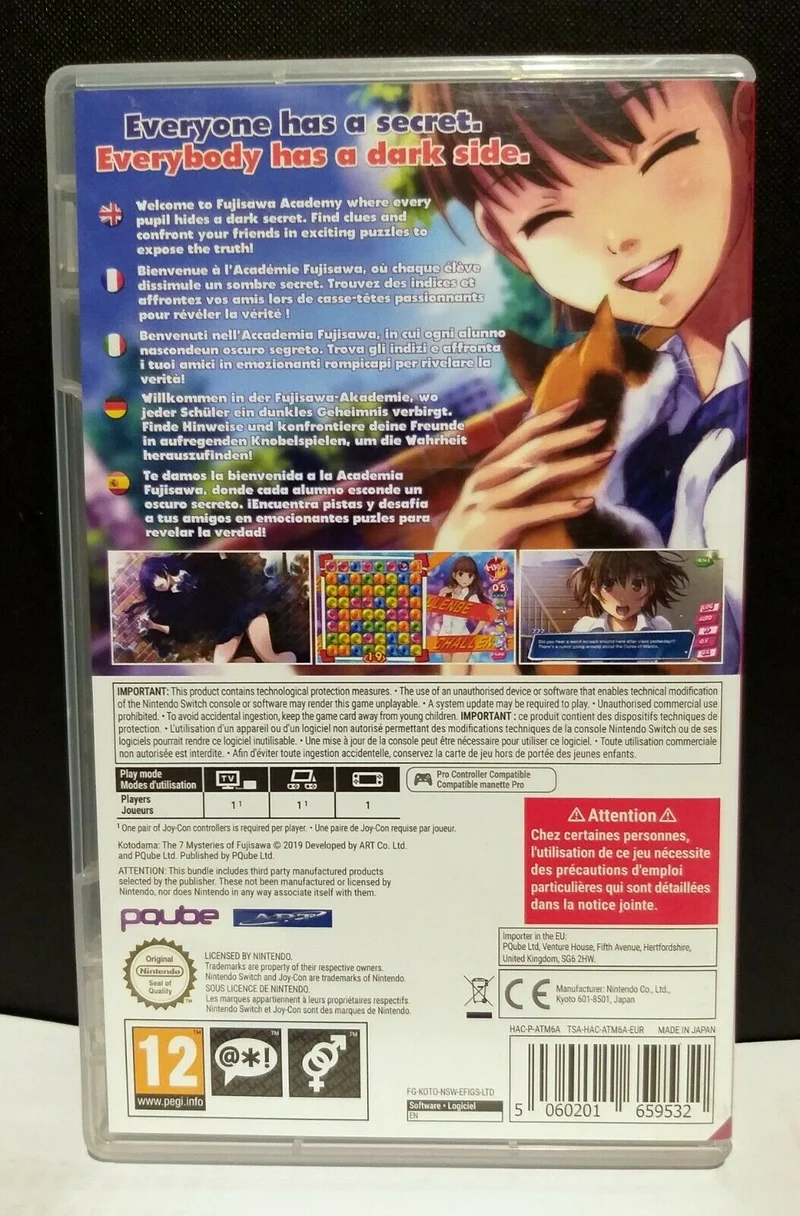 KOTODAMA: THE 7 MYSTERIES OF FUJISAWA NINTENDO SWITCH EDIZIONE EUROPEA