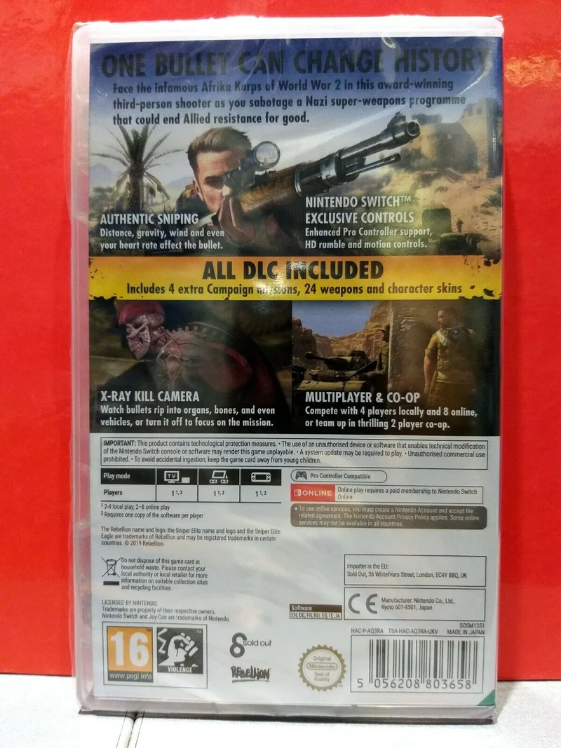 SNIPER ELITE III ULTIMATE EDITION NINTENDO SWITCH EDIZIONE REGNO UNITO