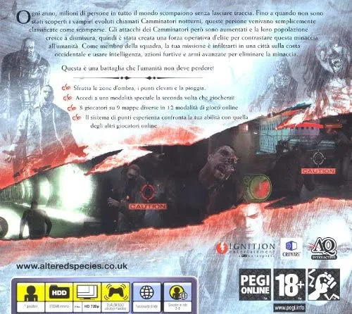 VAMPIRE RAIN ALTERED SPECIES PLAYSTATION 3 EDIZIONE ITALIANA